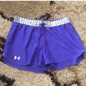 Purple Under Armour shorts